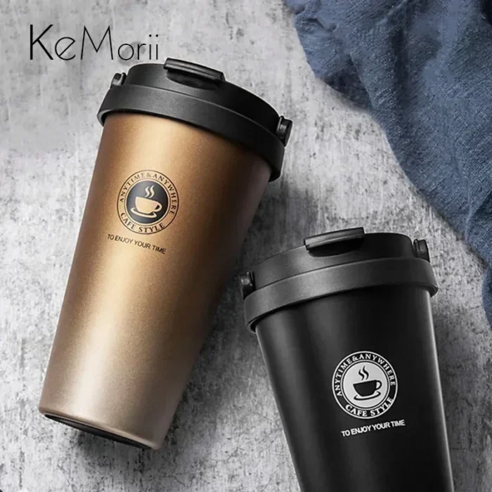 ⁦كوب سفر حراري – 500 مل بغطاء ومقبض⁩ - الصورة ⁦2⁩